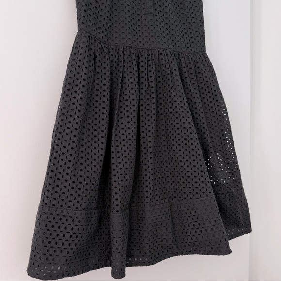 Banana Republic black cotton eyelet sleeveless fit-and-flare dress - size 2 (XS) - Picture 7 of 8